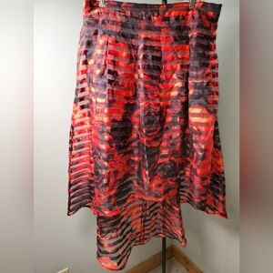 Fashion to Figure Plus Size Red and Black High Low Skirt